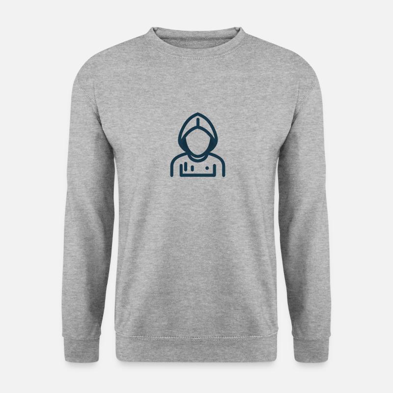 Hacker Icon - Unisex Pullover - Weißgrau meliert
