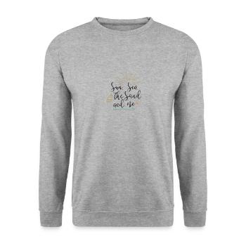 urlaubsreif - Unisex Pullover - Weißgrau meliert - Vorne - Alina (178cm) & Michal (187cm)