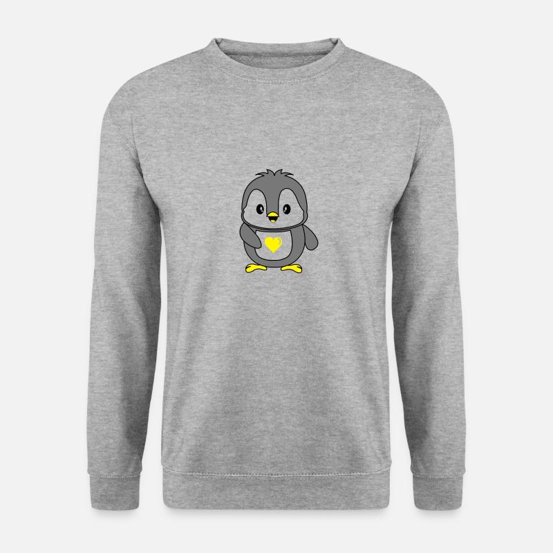 pinguin love - Unisex Pullover - Weißgrau meliert