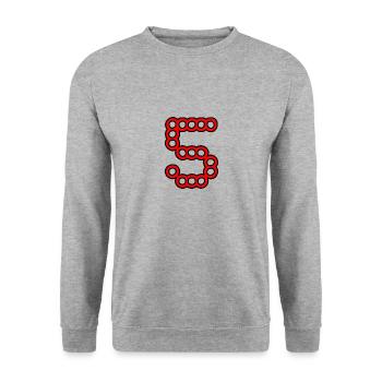 5. 5 YEARS. 5th ANNIVERSARY. 5 YEAR ANNIVERSARY - Unisex Sweatshirt - salt & pepper - Front - Alina (178cm) & Michal (187cm)