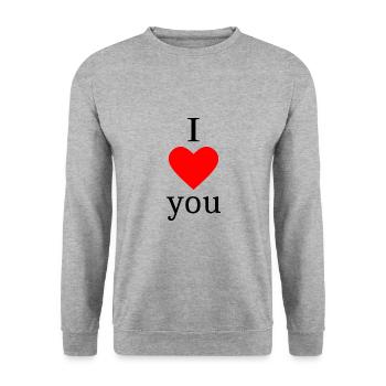 red heart red hearts red heart gift - Unisex Sweatshirt - salt & pepper - Front - Alina (178cm) & Michal (187cm)