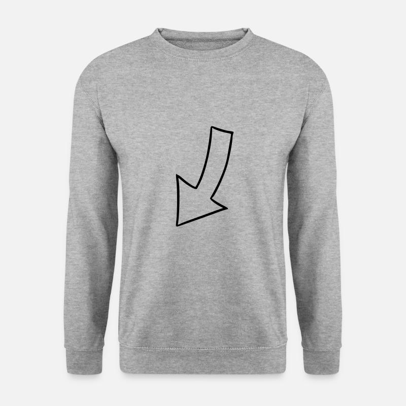 Pfeil Zeichnung Skizze schwarz - Unisex Pullover - Weißgrau meliert