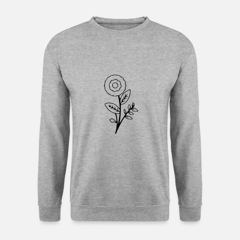 Flower Drawing Nature Sketch Black - Unisex Sweatshirt - salt & pepper