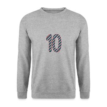10. 10 YEARS. 10th ANNIVERSARY. 10 YEAR ANNIVERSARY. - Unisex Sweatshirt - salt & pepper - Front - Alina (178cm) & Michal (187cm)