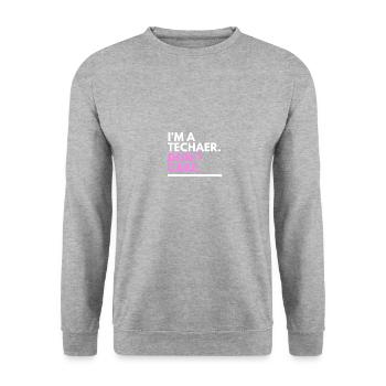 Teacher's Life - Unisex Pullover - Weißgrau meliert - Vorne - Alina (178cm) & Michal (187cm)