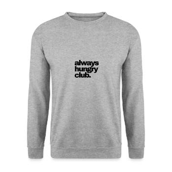 Always hungry! - Unisex Pullover - Weißgrau meliert - Vorne - Alina (178cm) & Michal (187cm)