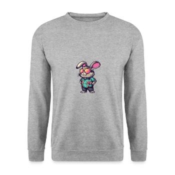 Vacances de bande dessinée de lapin - Sweat-shirt Unisexe - gris chiné - Devant - Alina (178cm) & Michal (187cm)