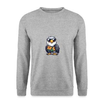 Eagle Comic Vacances - Sweat-shirt Unisexe - gris chiné - Devant - Alina (178cm) & Michal (187cm)