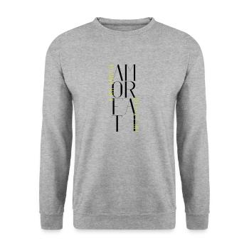 Cupid Fati - Aimez votre destin - Nietzsche - Sweat-shirt Unisexe - gris chiné - Devant - Alina (178cm) & Michal (187cm)
