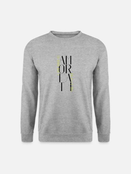 Amor Fati - Liebe dein Schicksal - Nietzsche - Unisex Pullover - Weißgrau meliert