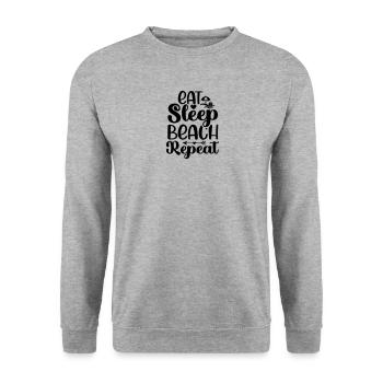 Eat Sleep Beach Repeat - Unisex Pullover - Weißgrau meliert - Vorne - Alina (178cm) & Michal (187cm)