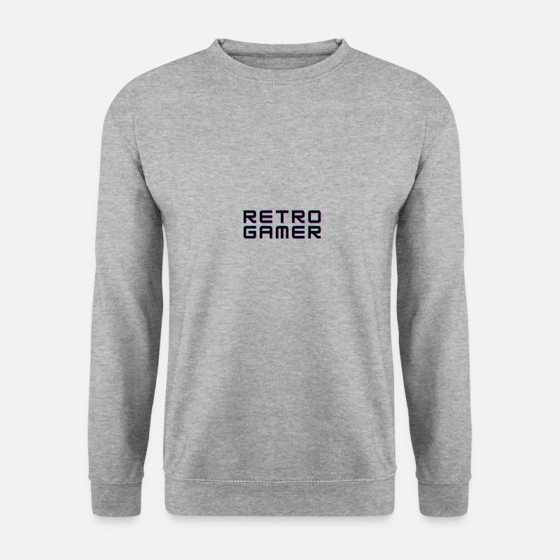 Retro - Unisex Pullover - Weißgrau meliert