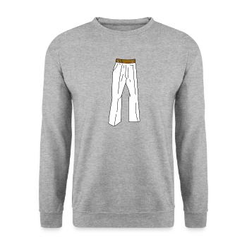 pantalon blanc - Sweat-shirt Unisexe - gris chiné - Devant - Alina (178cm) & Michal (187cm)