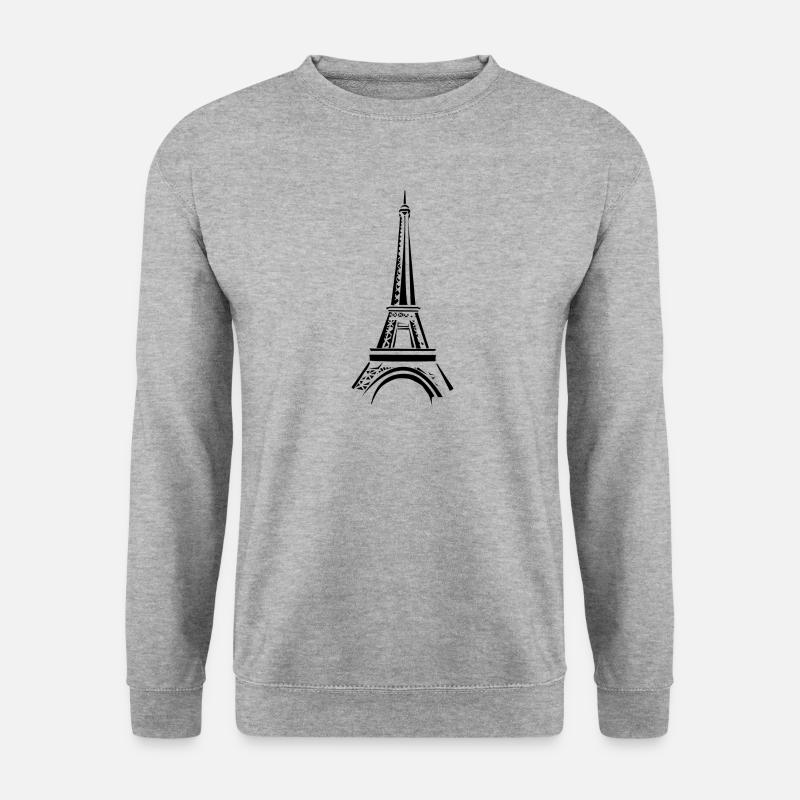 Eifelturm - Unisex Pullover - Weißgrau meliert