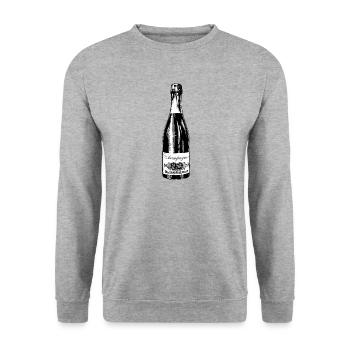 Bottle / Flasche Geschenk - Unisex Pullover - Weißgrau meliert - Vorne - Alina (178cm) & Michal (187cm)