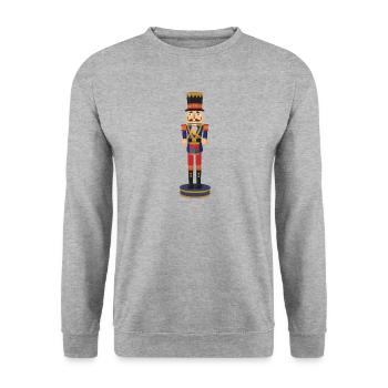 Nussknacker - Unisex Pullover - Weißgrau meliert - Vorne - Alina (178cm) & Michal (187cm)