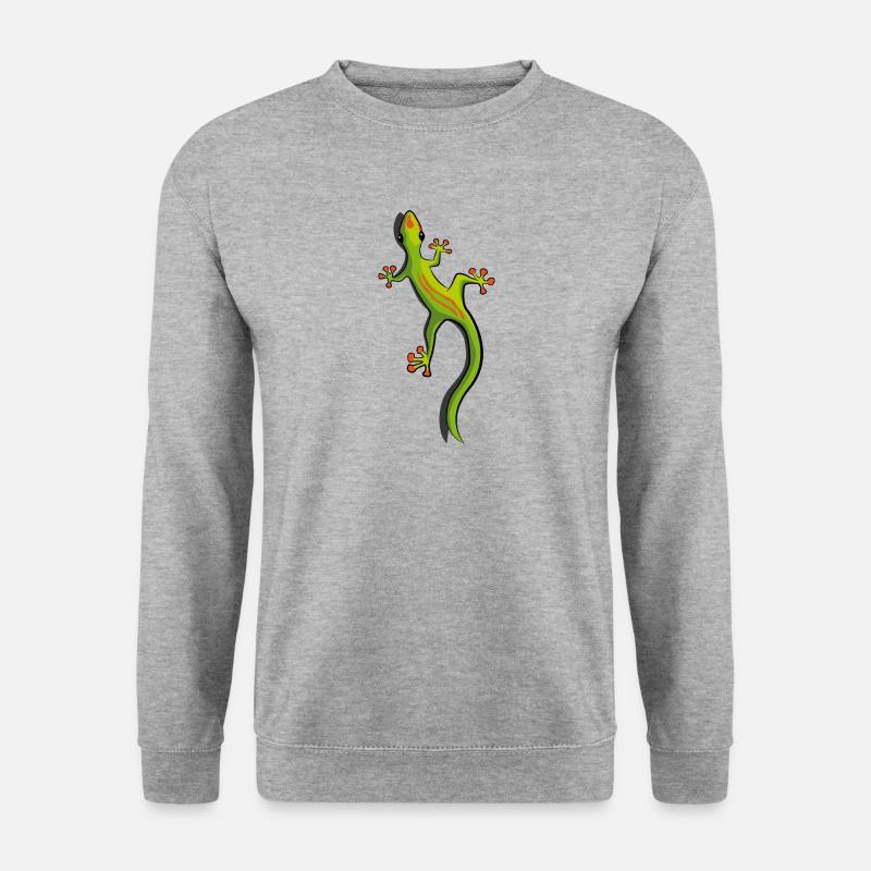 Gecko - Unisex Pullover - Weißgrau meliert
