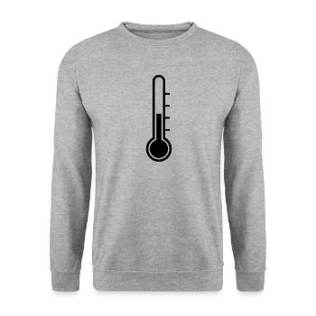 Kalt Warm Temperatur Celsius Thermometer Fieber - Unisex Pullover - Weißgrau meliert - Vorne - Alina (178cm) & Michal (187cm)