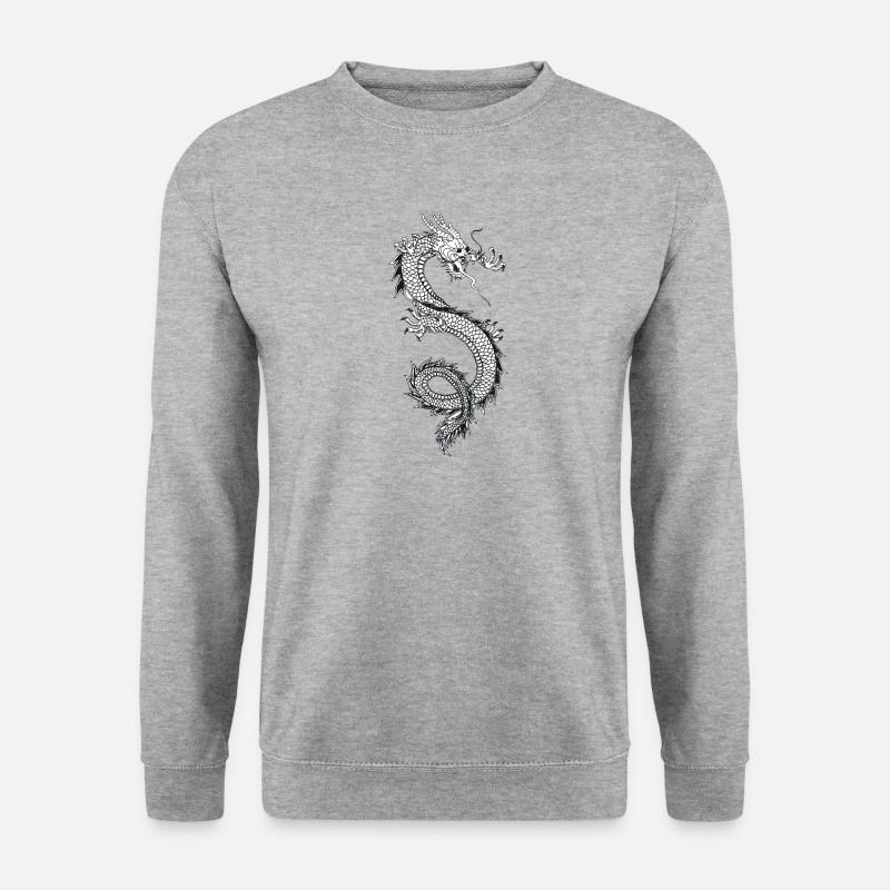 Chinesischer Drache - Unisex Pullover - Weißgrau meliert