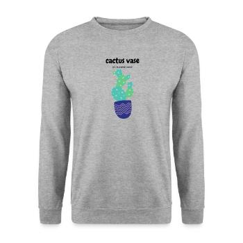 Cactus - Unisex Sweatshirt - salt & pepper - Front - Alina (178cm) & Michal (187cm)