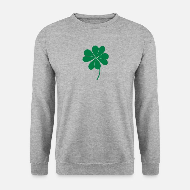 klee mit 4 blaettern - Unisex Pullover - Weißgrau meliert