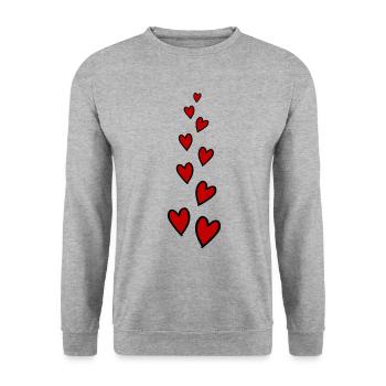 Hearts Love Symbol - Unisex Sweatshirt - salt & pepper - Front - Alina (178cm) & Michal (187cm)