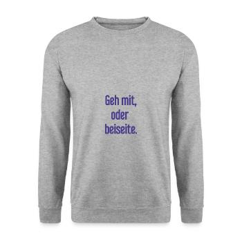 Walk with or aside - Unisex Sweatshirt - salt & pepper - Front - Alina (178cm) & Michal (187cm)