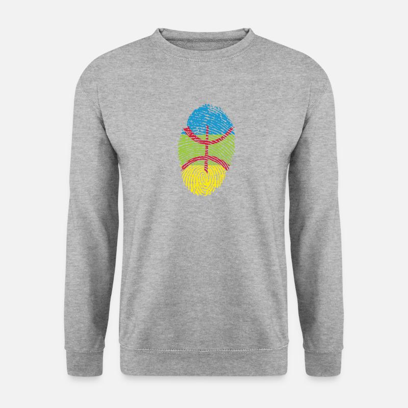 Amazigh-Abdruck - Unisex Pullover - Weißgrau meliert