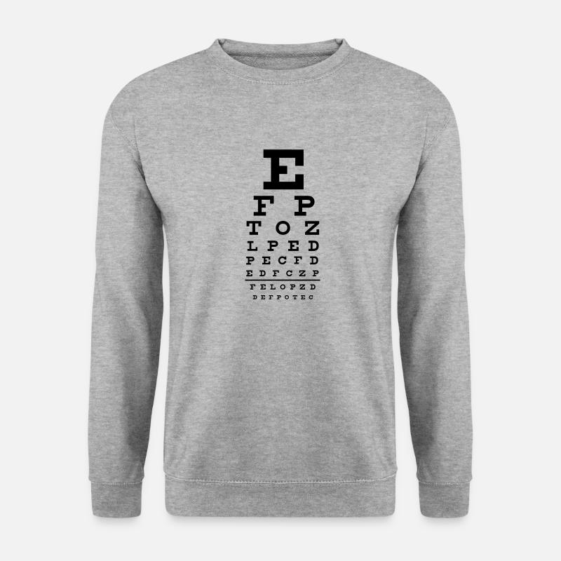 eye chart - Sehtest - Unisex Pullover - Weißgrau meliert