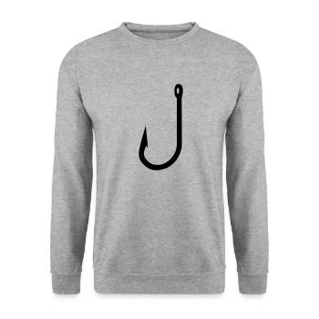 anhaken - Unisex Pullover - Weißgrau meliert - Vorne - Alina (178cm) & Michal (187cm)