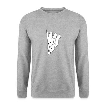 rabbit - Unisex Sweatshirt - salt & pepper - Front - Alina (178cm) & Michal (187cm)