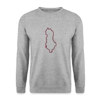 Albanien - Unisex Pullover - Weißgrau meliert - Vorne - Alina (178cm) & Michal (187cm)