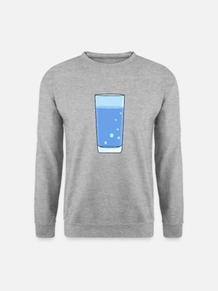 Water glass with water - Unisex Sweatshirt - salt & pepper