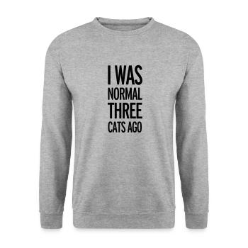 Cats - Unisex Pullover - Weißgrau meliert - Vorne - Alina (178cm) & Michal (187cm)