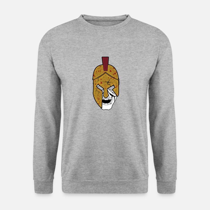 Gladiator mit Helm - Unisex Pullover - Weißgrau meliert