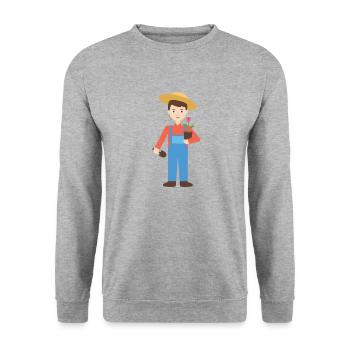 Gärtner - Unisex Pullover - Weißgrau meliert - Vorne - Alina (178cm) & Michal (187cm)