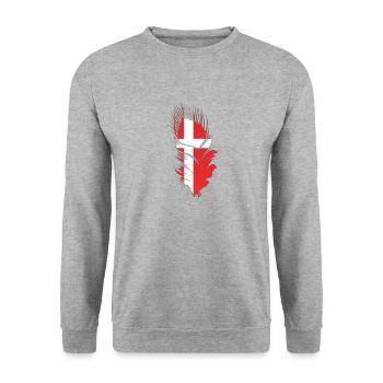 Dänemark - Unisex Pullover - Weißgrau meliert - Vorne - Alina (178cm) & Michal (187cm)