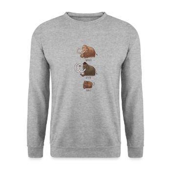 Famille mammouth - Sweat-shirt Unisexe - gris chiné - Devant - Alina (178cm) & Michal (187cm)