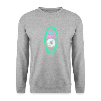 Donut - Unisex Pullover - Weißgrau meliert - Vorne - Alina (178cm) & Michal (187cm)