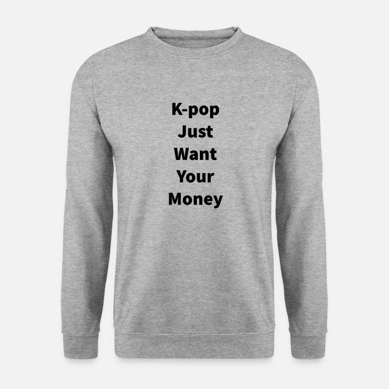 Koreanisch - Unisex Pullover - Weißgrau meliert