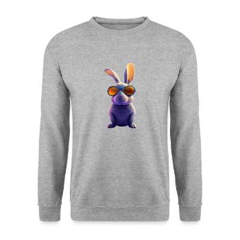 Rabbit2 - Unisex Pullover - Weißgrau meliert - Vorne - Alina (178cm) & Michal (187cm)