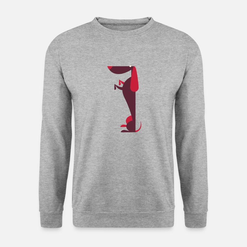 Hund - Unisex Pullover - Weißgrau meliert