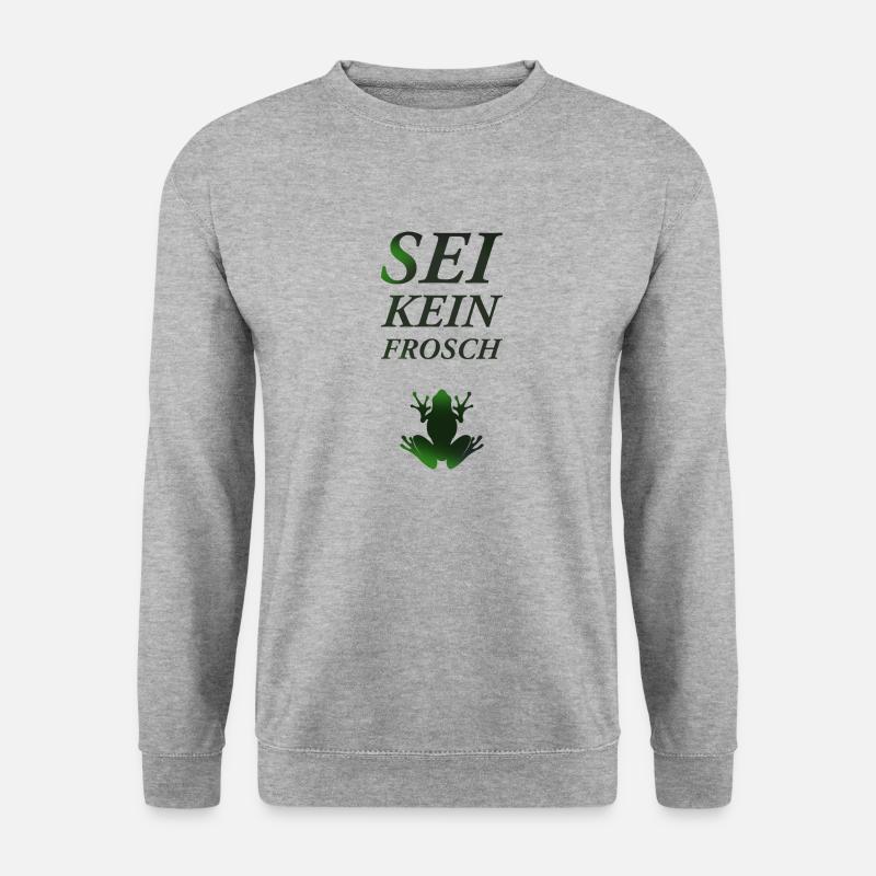 Sei kein Frosch - Unisex Pullover - Weißgrau meliert