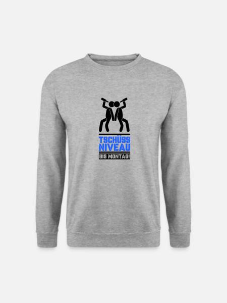tschüss niveau 02 - Unisex Pullover - Weißgrau meliert