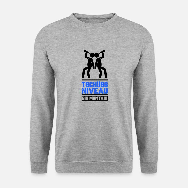 tschüss niveau 02 - Unisex Pullover - Weißgrau meliert