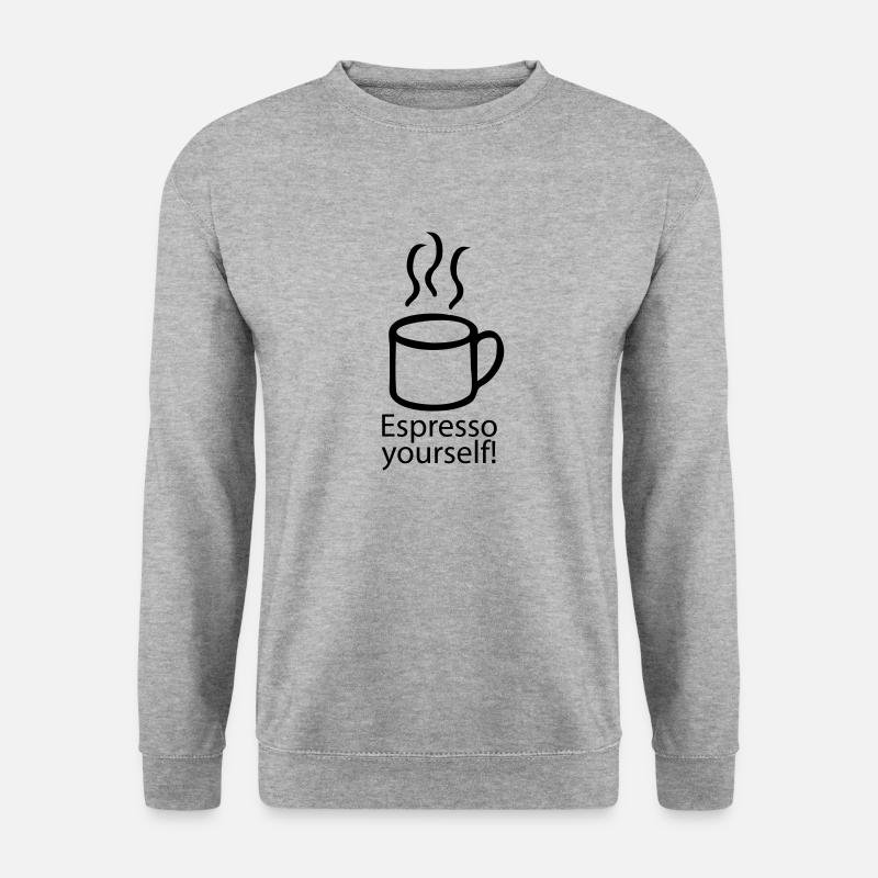 Espresso yourself Kaffee - Unisex Pullover - Weißgrau meliert