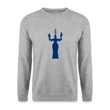 Konstanz - Imperia - Bodensee - Baden-Württemberg - Unisex Pullover - Weißgrau meliert - Vorne - Alina (178cm) & Michal (187cm)