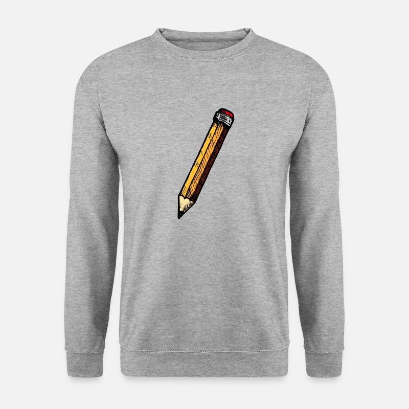 Bleistift Skizze Hand gezeichnet - Unisex Pullover - Weißgrau meliert