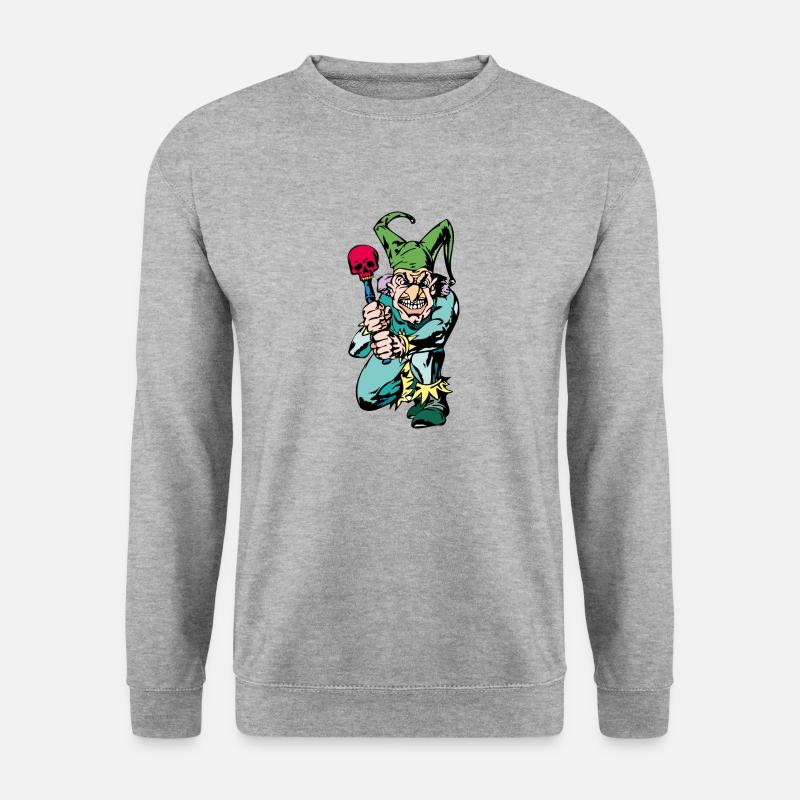 Böser clown - Unisex Pullover - Weißgrau meliert