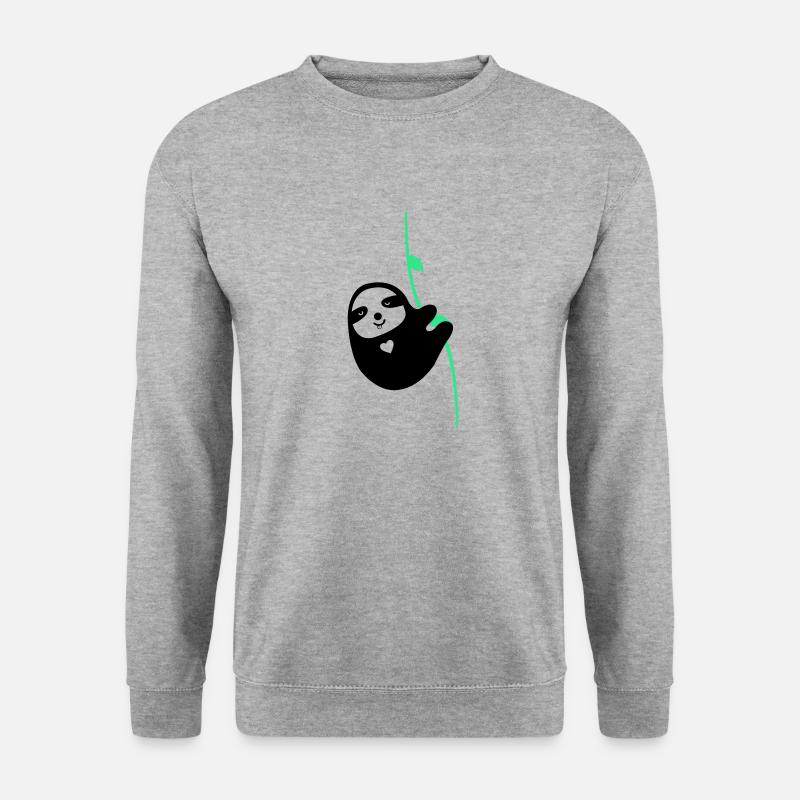 faultier in love - Unisex Pullover - Weißgrau meliert